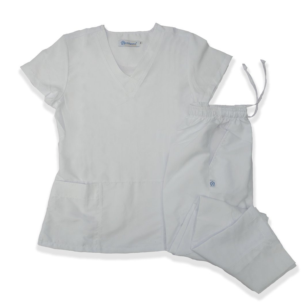 Conjunto quirúrgico Blanco Clásico para dama