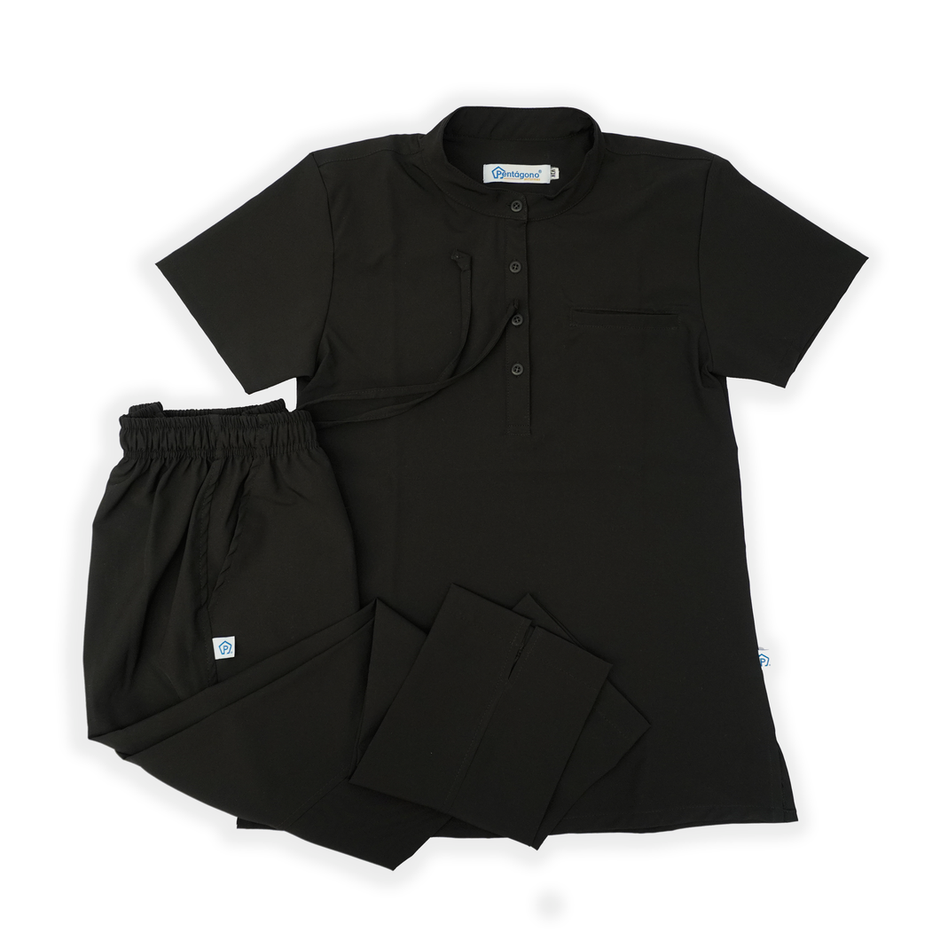 Conjunto quirúrgico Negro Slim Mao para dama